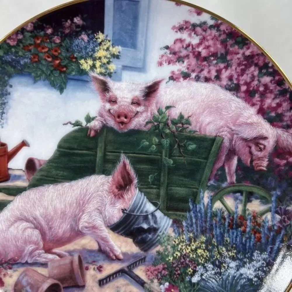 Danbury Mint, Pigs in‎ Bloom, Joan Wright, 